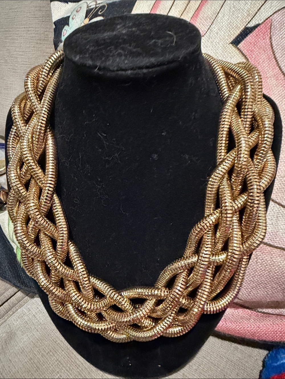 Gold Braided Multi-Strand Statement Necklace - Women Jewelry